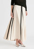 Contrast Trim Maxi Skirt in Beige and Black
